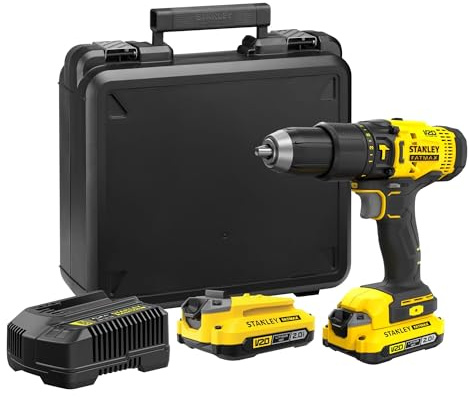 STANLEY FATMAX V20 Perceuse/visseuse à percussion sans fil avec 2 batteries, chargeur et étui de transport/boîte de kit
