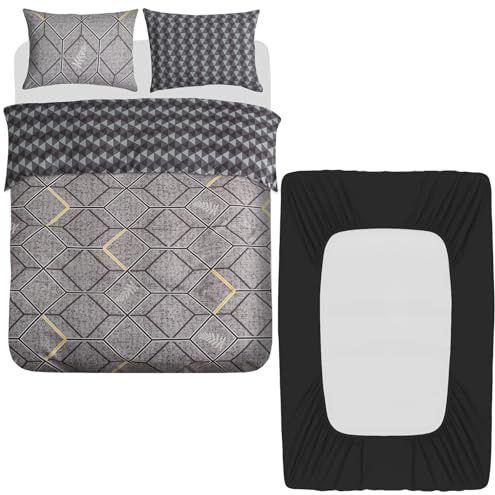 Lazzaro 4 Pcs King Size Duvet Cover Sets - Premium Microfiber Bedding Sets | Microfibre Quilt Cover, Wrinkle Resistant, Reversible, Zipper Closure, King (230 x 220 cm), Hotel Quality ,Comfortable Sleep,