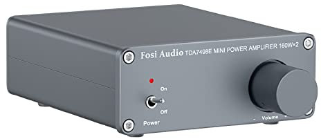 Fosi Audio TDA7498E 2 Channel Stereo Audio Amplifier Receiver Mini Hi-Fi Class D Integrated Amp for Speakers 160W x 2 + 24V UK Power Supply