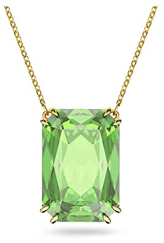 Swarovski Millenia Halskette, Grüne und Vergoldete Damenhalskette mit Strahlendem Anhänger