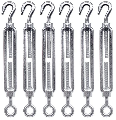 Marcopol Spannschloss Drahtspanner M8, verstellbare Spannschlösser Haken und Öse, Seilseilspannung (6 Stück, M8)