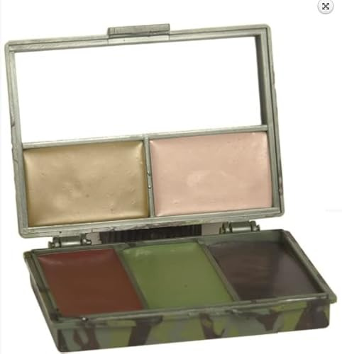blntackle76 Maquillaje de camuflaje 5 colores con espejo crema 5 colores camaleón camuflaje supervivencia militar ejército
