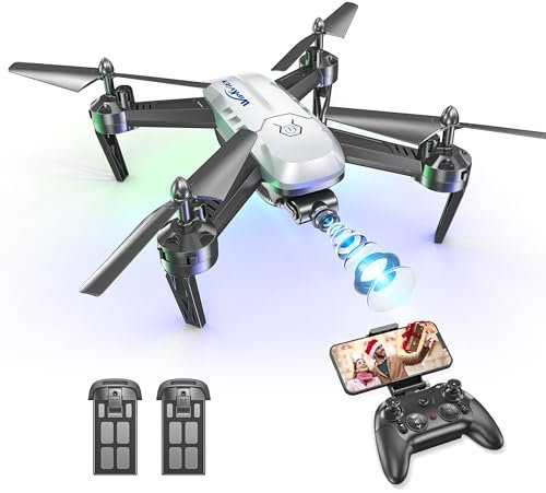 Wipkviey T6 Drohne mit kamera 1080p hd, WiFi FPV drone für Anfänger, RC Quadcopter mit 2 Batterien, Schwerkraft Sensor, Flip mode, Abflug/Landung mit einer Taste, One Taste Ruckkehr, Headless Mode
