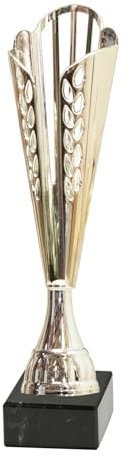tecnocoppe Coppa in ABS Argentato Altezza 36 cm. Targhetta Personalizzata Omaggio