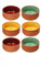 Generico Set di 6 ciotole in terracotta colorate, Tegamini Microonde in terracotta per la gastronomia e la cucina, Finger food, aperitivi, stuzzichini 175 ml, diametro 12 cm x h.4,5 cm Tegami coccio