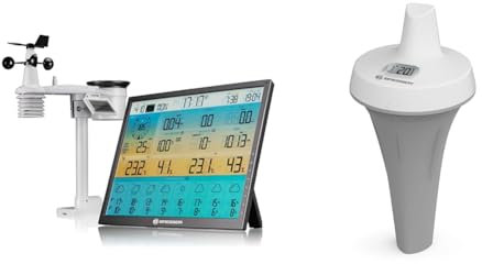 Bresser 8-Tage 4CAST XL WLAN-Funk-Wetter-Station & Poolthermometer zur Wasser-Temperaturmessung, als Zusatzsensor für einige Bresser Wetterstationen oder als Stand-Alone-Lösung verwendbar, Weiß