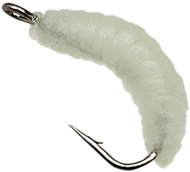 Maggot Baits, 30PCS Artificial Bread Worms with Hooks Soft Fishing Lures for Carp Trout Freshwater Saltwater
