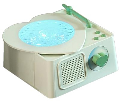 Enceinte sans Fil – Lecteurs de Musique en Forme de Tourne-Disque avec lumière, Appareil de Divertissement Portable avec Fonction sonore Robuste, idéal pour Les Amateurs de Musique, Les