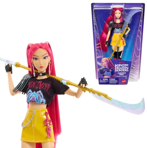 Mattel KPop Demon Hunters HUNTR/X Mira Fashion Doll | Wearing “How It’s Done” Performance Look, Sword Accessory, Inspired by the Movie, JRN36