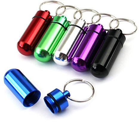 1-50 Stück Geocaching Versteck schwarz Aluminium MICNO Micro Tabletten Aufbewahrung, Medikamente Reise, Unterwegs, Schlüsselanhänger Behälter, Pillcase, Cache versteck Tube, (10, schwarz)