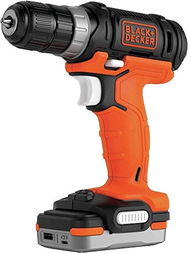 BLACK+DECKER BDCDD12S1-QW Perceuse-Visseuse sans fil - 12 V - 1,5 Ah - 1 batterie - Chargeur inclus