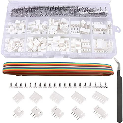 RUNCCI-YUN 540Pcs 2.54mm JST-XH Connector Kit, JST-PH 2/3/4/5 Pin Housing Adapter Cable Connector Socket Male and Female + 1.0m BEC Cable