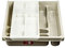 Domotti Besteckinsatz 38,5 x 30,5 x 7 cm ecru grau 2 Teilen Besteckkasten Organizer für Schubladen Schubladeneinsatz Kunststoff