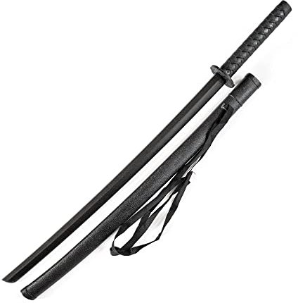 DEPICE Bokken Set inkl. Saya Hartkunststoff - 101 cm, 600 g, Iaido, Aikido, Bokuto, Schwarz