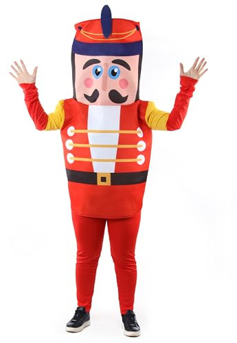 Nutcracker Christmas Fancy Dress Costume - Christmas Mascot Adults Toy Soldier/Christmas Nutcracker - Funny Christmas Costume - Size: One Size