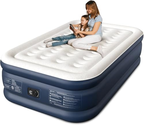 CHERIMOR Air Mattress, 18 Raised Full Size Self Inflatable Blow Up Mattress with Built in Pump, Thick Comfort Air Bed with Carry Bag for Camping, Guests & Home, 600lb Capacity Colchon Inflable