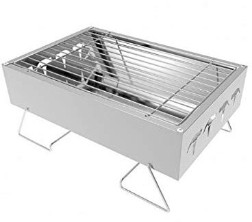 BBQ-Grill für den Außenbereich, Edelstahl-Grill, Mini-Grill, tragbarer, faltbarer Grill, Kochwerkzeug für Zuhause und Camping