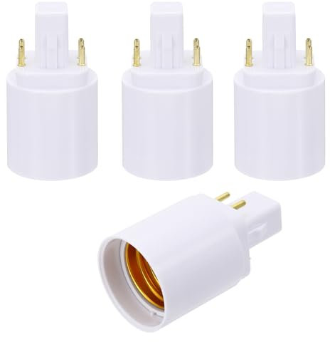 PATIKIL 4 Stück G24-E27 4-Polig, Fassunge Sockel, Glühbirnen Fassung für Party Beleuchtung, Bastelarbeit, Terrassenüberdachung (Weiß)