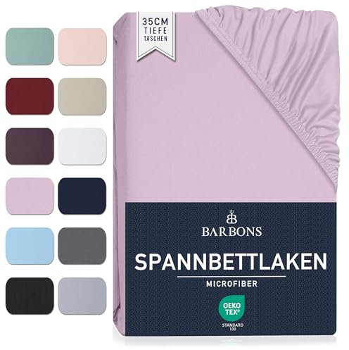Spannbettlaken 160x200cm - 35 cm Tiefe Tasche Spannbetttuch Oeko-TEX Zertifiziert Gebürstete Polyester Mikrofaser Bettlaken Bettbezug für Boxspringbett Dicke Matratzen (160 x 200 cm - Lavandel)