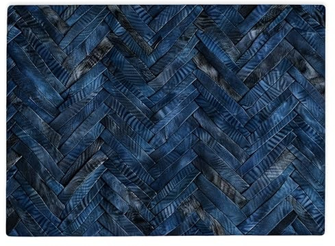 Shopagift Navy Blue Herringbone Pattern Glass Chopping Board Large Kitchen Worktop Saver 39cm x 28cm