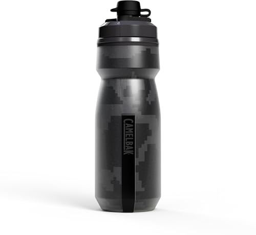 CamelBak Podium Dirt Chill Water Bottle 21oz, Black Digi Camo | Mud Cap Protection, Double Wall Insulation, Easy Squeeze Design, High Flow Self Sealing Cap, Secure Bike Cage Fit