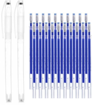 QEQSHQO 2 fabric markers and 20 blue refills specially designed for sewing work for precise marking.