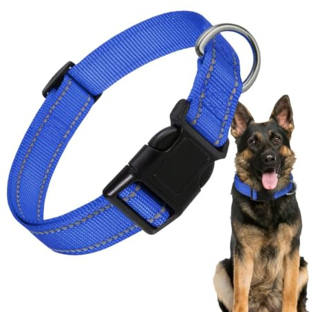 Reflekterande hundhalsband, justerbart valphalsband Reflekterande, | Nylon djurhalsband Bekväm justerbar reflekterande hög synlighet Säkerhet för medela hundar, katt, olika hund
