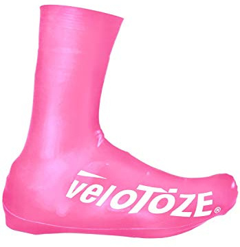 veloToze Tall Shoe Cover 2.0 - Covers Road Cycling Shoes - Water-Proof, Windproof Overshoes for Bike Rides in Spring, Fall, Winter Rainy, Cold Weather - Bright Colors Make Road Biking Trips Safer