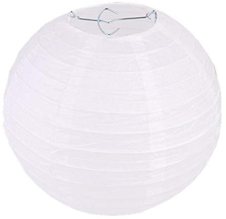 Demiawaking Lanterna di Carta Bianca Cinese da Appendere - Paralume Decorativo Fai da Te per Compleanni, Matrimoni, Battesimi, Feste (1 Pezzo, 30 cm)