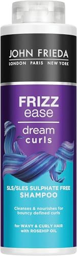 John Frieda Frizz Ease Dream Curls Shampoo 500ml, Anti-Frizz Shampoo for Curly and Wavy Hair, SLS/SLES Sulphate Free