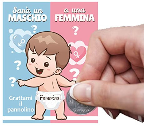 15 Gratta e Vinci Gender Reveal per Baby Shower Annuncio Gravidanza. Maschio o Femmina ? Pannolino da grattare rivela sesso del bambino. Attività divertente e originale per festa prenatale (Femmina)