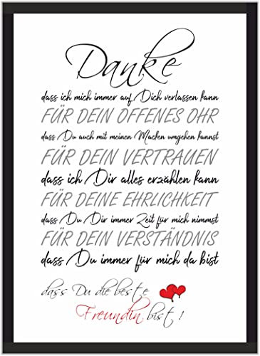 Geschenke für die beste Freundin, Geburtstagsgeschenk Freundin, Kunstdruck Poster Bild, Geschenkidee Liebeserklärung beste Freundin, Geburtstag Geschenk Danke
