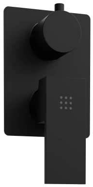 Rubinetto per il Bagno Miscelatore per Doccia Ad Incasso Con Deviatore Interamente in Ottone con Finitura Nero Opaco Design Squadrato Moderno modello Grace