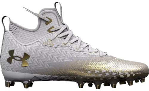 Under Armour Stollen für Herren, Weiß/Metallic Gold, 47.5 EU