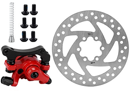 Kuuleyn Kit De Disque De Frein, Disque De Frein De Scooter électrique, Kit D'étrier De Disque De Frein De 140 Mm Résistance à l'usure en Alliage D'aluminium à 6 Trous pour Scooter électrique