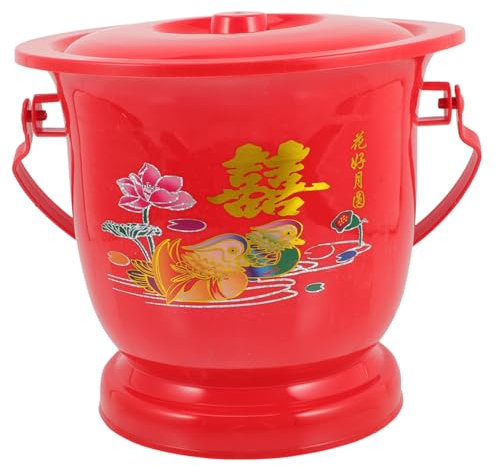 FRCOLOR Urine Storage Pot Portable Spittoon Lid Plastic Potty for Home Travel Wedding Supplies