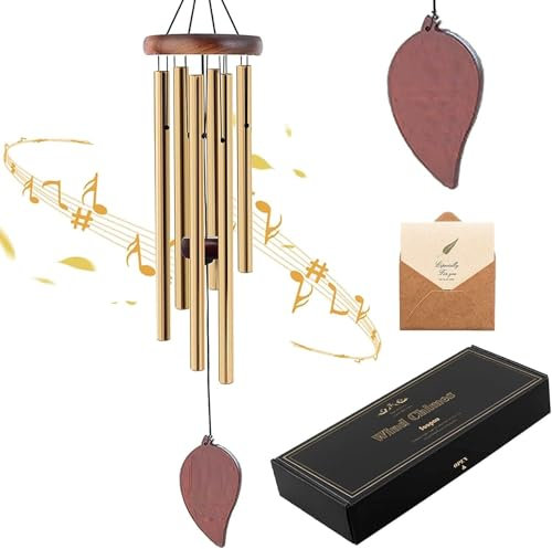 Wind Chimes Outdoor Deep Tone Memorial Garden Wind Chimes with Aluminum Tubes 32 Inch Personalized Hanging Chimes Sympathy Wind- Chime for Balcony Patio Yard Outdoor Decor