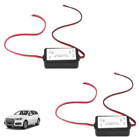 2 Stück Auto Rückfahrkamera Filter, 12V DC Rückfahrkamera Signalfilter Leistungsrelais Kondensator Gleichrichter, Stabilisierung von Bildschirmstörungen, Einfache Installation, Lange Lebensdauer
