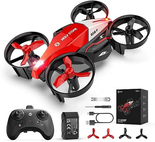 Holy Stone HS210F Mini Drohne für Kinder, 2 in 1 RC Quadrocopter mit Landmodus and Flugmodus, One Key Start Höhenhaltung, 3D Flips, Headless Modus Spielzeug Geschenke für Jungen,C0 (Rot)