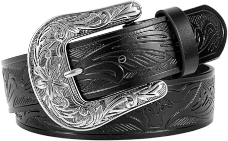 Beltroad - Ceinture vintage western avec boucle pour femmes et hommes, ceinture cow-girl cowboy - Un cadeau solennel, （100CM）Passend zur Taille：73cm -82cm