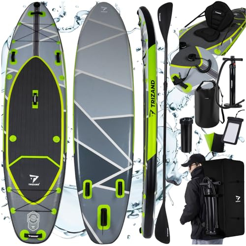 TRIZAND SUP Board 335 cm – Set completo con sedile, pagaia, pompa e accessori – Tavola gonfiabile Stand Up Paddle Board per principianti ed esperti – Set per kayak all'aperto