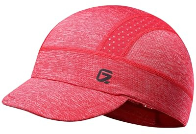 GADIEMKENSD Cooling Cycling Cap, Skull Cap Helmet Liner with Flip Brim, Sun Protection Running Cap for Men Women Under Helmet, Lightweight Hard Hat Liner Summer Beanie for Biking Motocycle Red