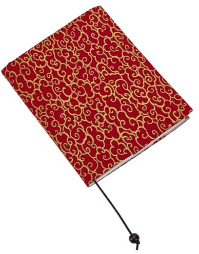 FINGERINSPIRE Pocketbok omslag med bokmärkesrep bärbar A5 polyester eldtegel gynnsamt molnmönster bokskydd 165 x 210 mm återanvändbar rektangel böcker omslag för skolbibliotek student