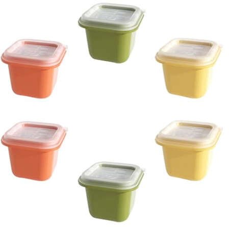 VALICLUD 6piezas Molde De Cubitos Apilable Con Tapa Diseño No Adherente Para Cubos Individuales Fácil Limpieza y Resistencia Suministro Refrescante De Verano Para Bebidas y Hogar