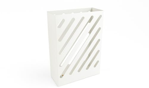 NORDIQ - Paraguero Metálico - Paragueros Modernos y Decorativos - Paragueros Originales para Entrada, Recibidor, Oficina o Comercio | Paragüero de Diseño Elegante y Funcional - Diseño Lineal - Blanco