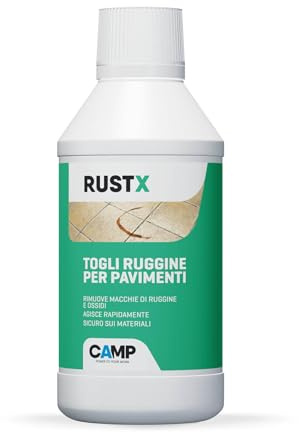 CAMP Rust X - Togliruggine per Pavimenti e Rivestimenti, Antiruggine ad Azione Rapida Ideale per Gran Parte delle Superfici - Elimina Ruggine, Ossidazioni e Incrostazioni Senza Lasciare Aloni, 300 ml