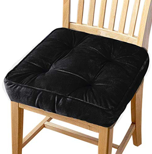 Big Ant Chair Cushion, Soft Seat Pads with Ties for Dining Chair, Padded Cushion Chair Seat Pads Armchair Cushion Thick Square Seat Cushions Fit for Home Office Car (Black, 1 Piece)