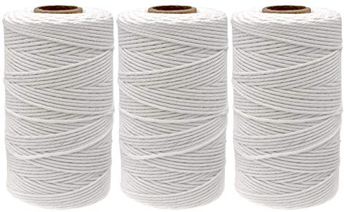 jijAcraft 3 Rotoli Corda di Cotone Filo macramè Sottile 2mm, 100 Metri, Filo per Decorazioni Giardinaggio Confezioni Regalo Artigianato