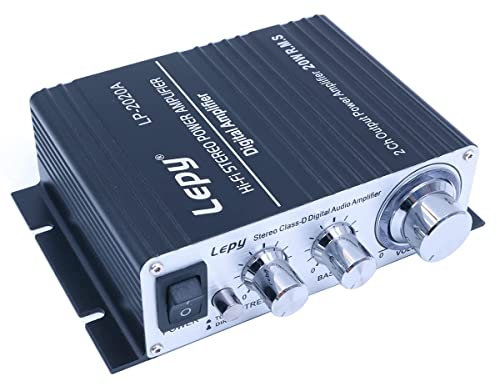 DollaTek LP-2020A amplificateur HiFi Voiture/ménage Audio avec Alimentation 3A Compatible avec Ordinateur, téléphones Portables ou lecteurs MP3 DAC etc. - Noir