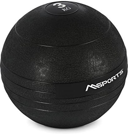 MSPORTS Slam Ball Premium Gewichtsball 3-20 kg Wall-Ball Medizinball (3 kg - Schwarz)